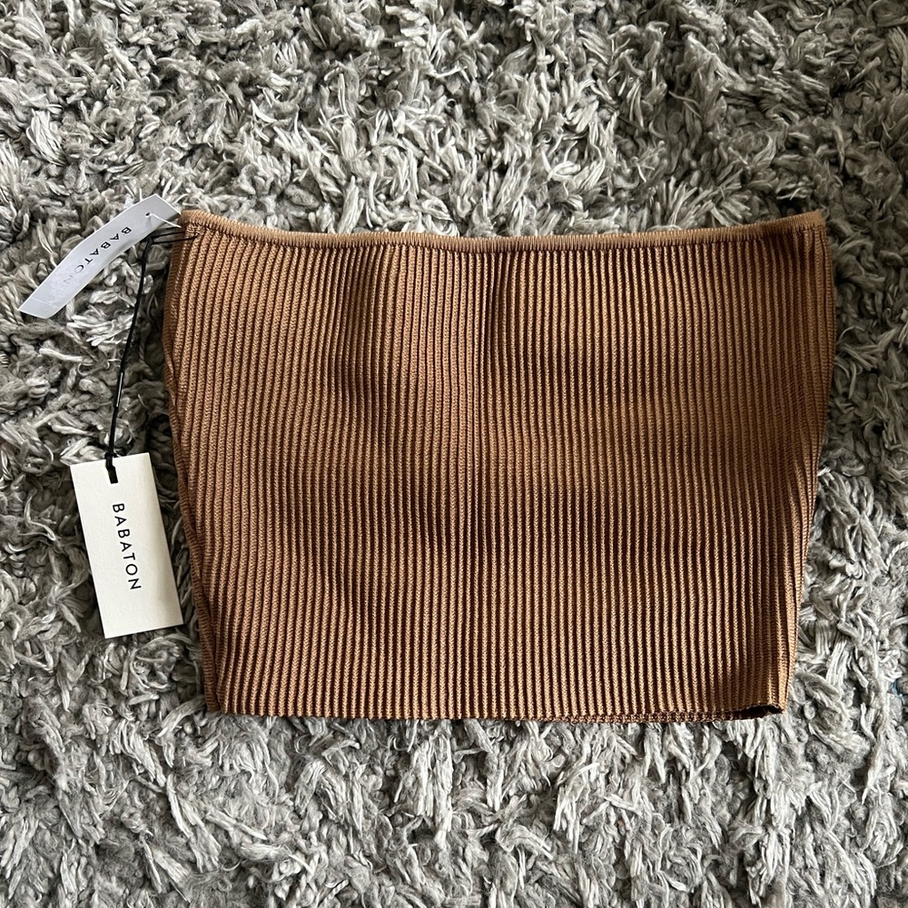 Babaton Women's Brown Ribbed Skirt